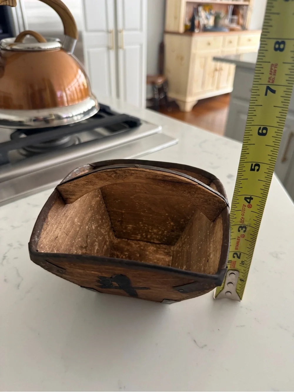 Chinese Wooden Rice Measure Basket antique chinese